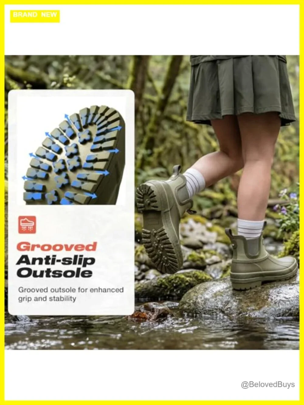 Women's Duck Chelsea Rain Boots, Waterproof Short Garden Mud Boots